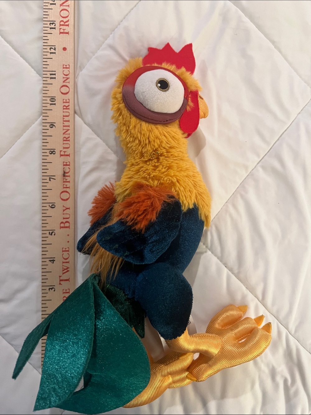 Disney Plush Parrot in Yellow, Teal, Red & Orange